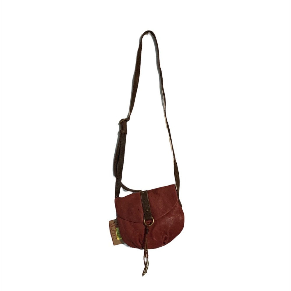 Lucky brand red leather crossbody bag
